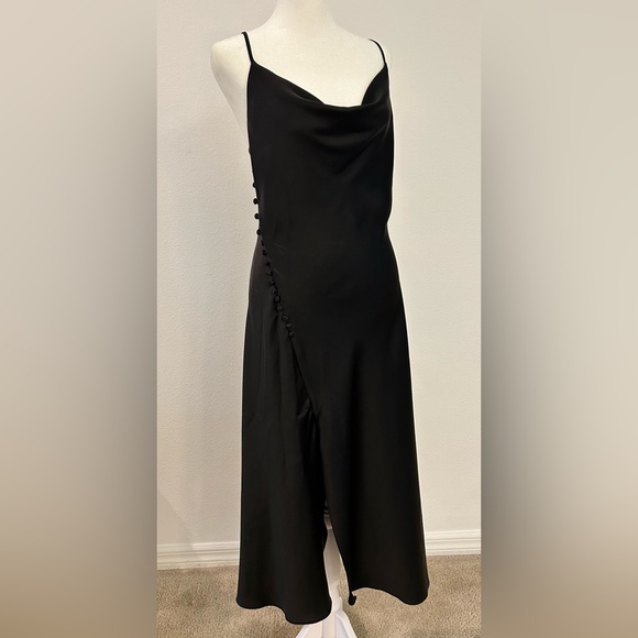 Zara Dresses & Skirts - Zara Elegant Black Satin Dress